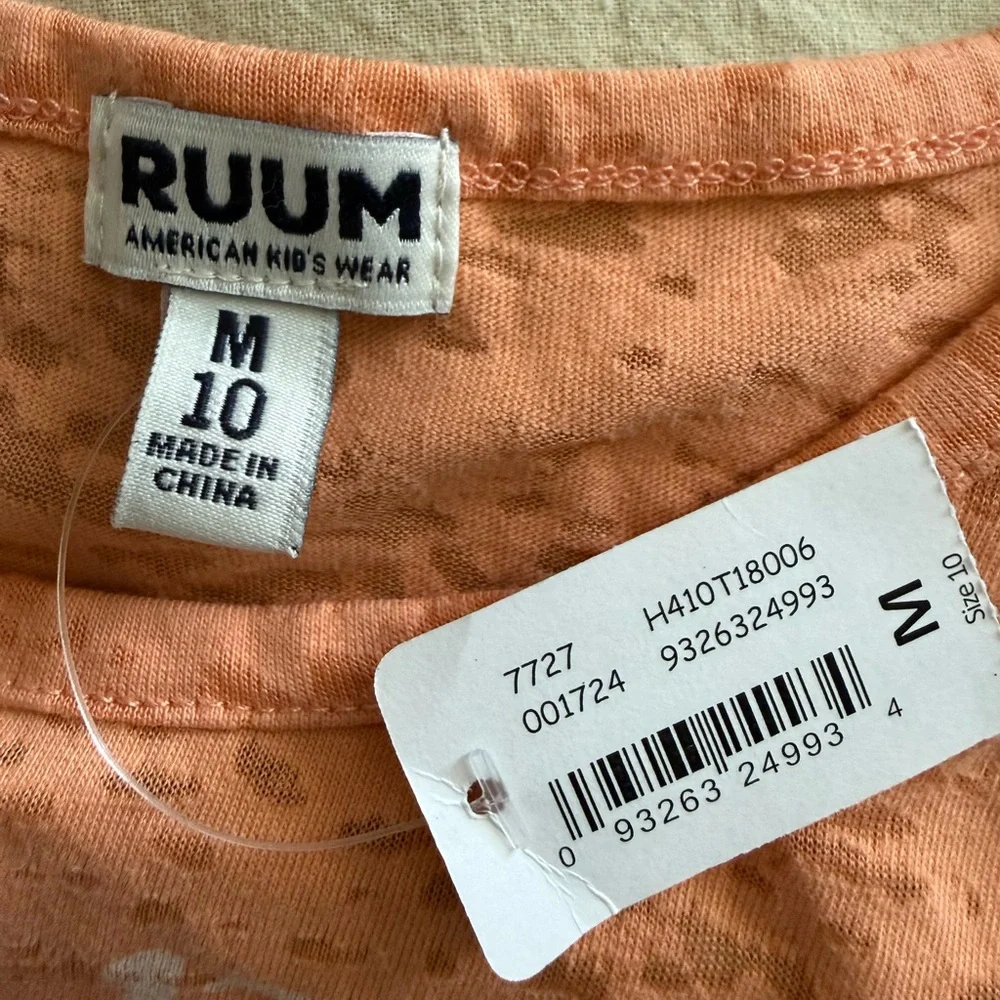 RUUM Girls Size 10 Peach Tropical Tank Dress